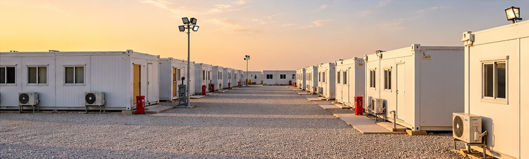 Modular camp units installed on a remote site
