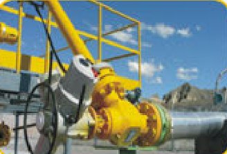 Pipeline valve station in the field