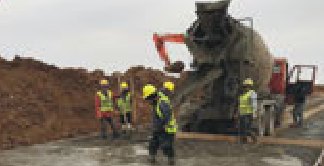 Concrete delivery on a prepared site