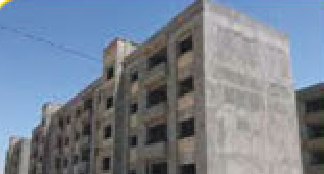 Completed multi-storey concrete building